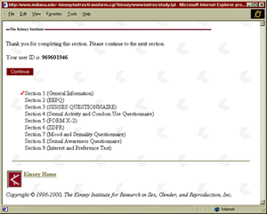 Kinsey Institute Web Questionnaires